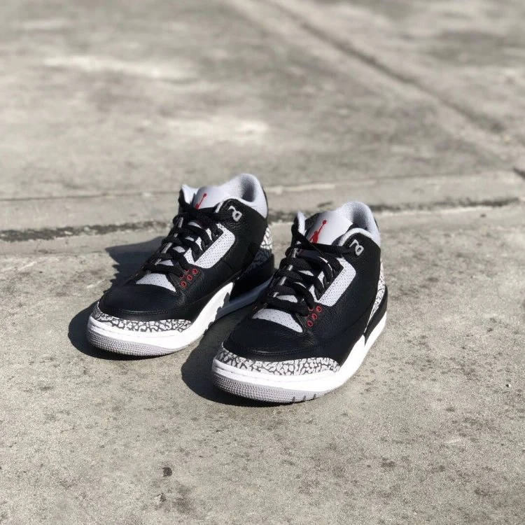 Sports Air Jordan 3 Retro Black Cement Nike Shoes