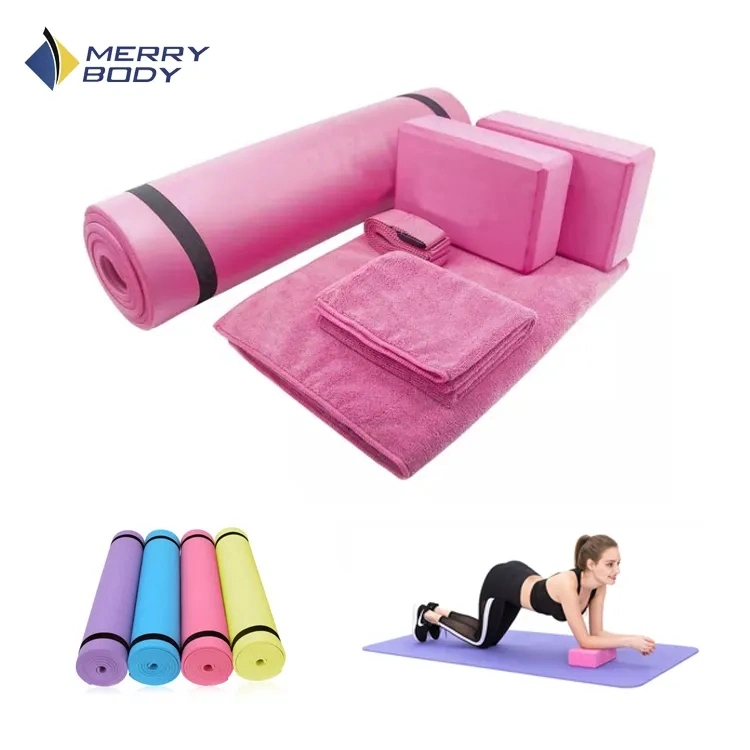 PVC with Picture Eco Friendly Dropship Cork Yoga Mat and Bag Set for Travel and Block and Towel
