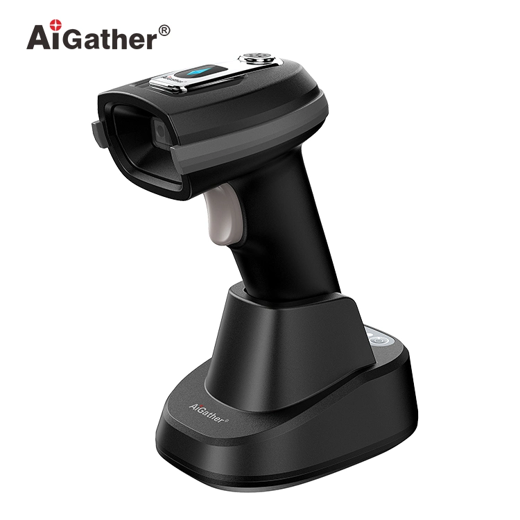 Aigather um-9533 2023 Novo Scanner de código de barras 2D com base recarregável