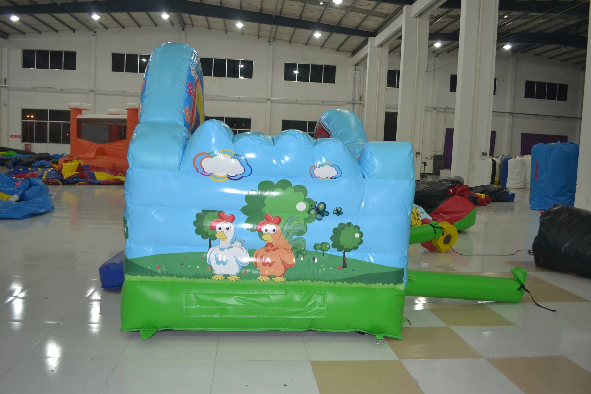 China Inflatable Children's Playground Animal Theme Rainbow Bouncer con dibujos animados Pintura (AQ0105-1)