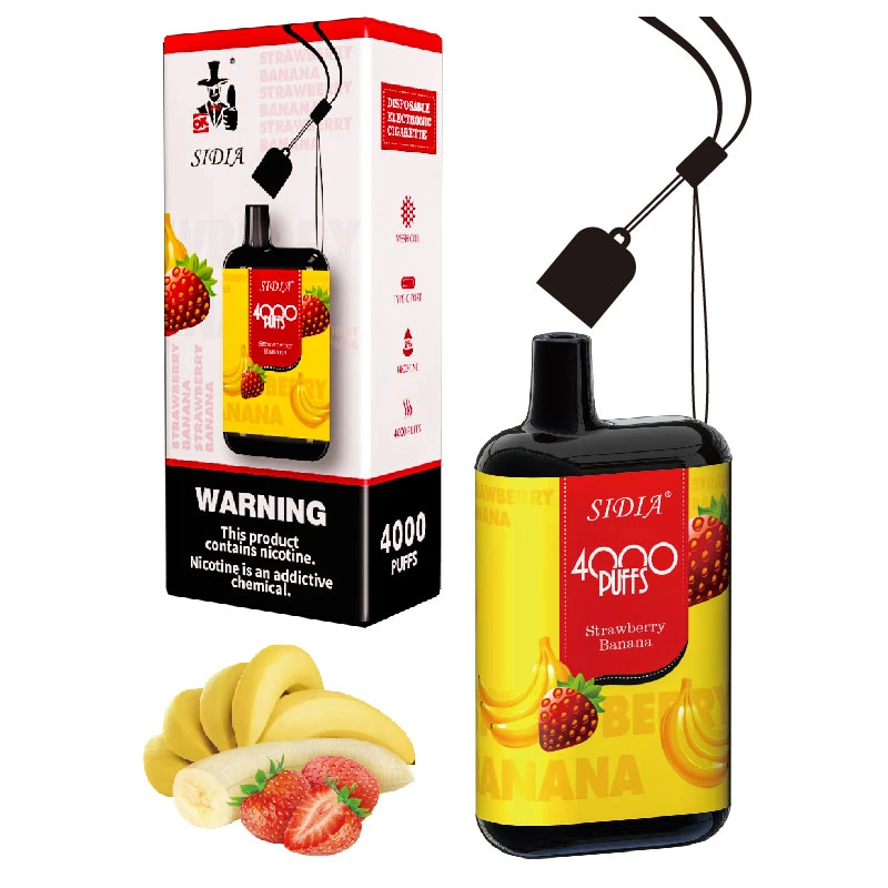 Highlight Wholesale/Supplier Sidia 4000 Puffs 1.1 Ohm Disposables of Strawberry Banana