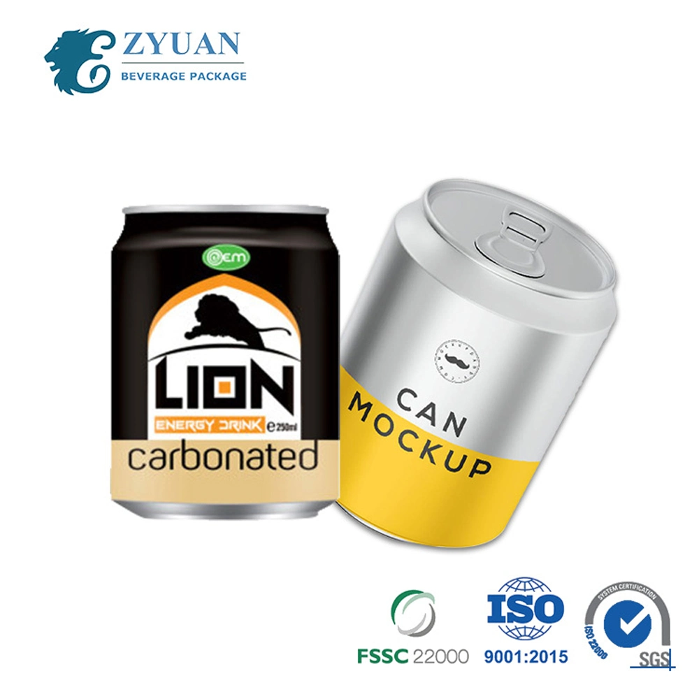 250ml Stubby Nuevos Productos de Aluminio Metal Logotipo personalizado bebidas bebida carbonatada por Pet