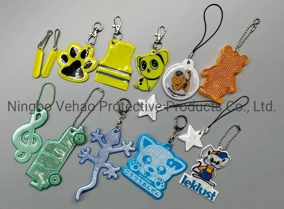 Reflective Printing Sticker Plastic Key Ring Pendant Ornament Dfo-020