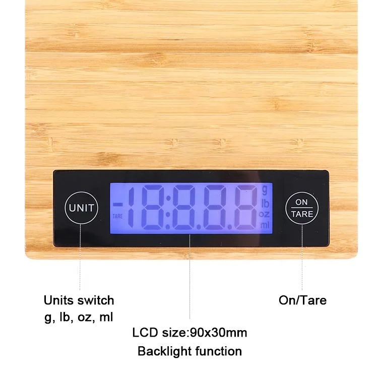 Cheap Durable Slim and Beautiful Bamboo Digital Electronic Kitchen Scale