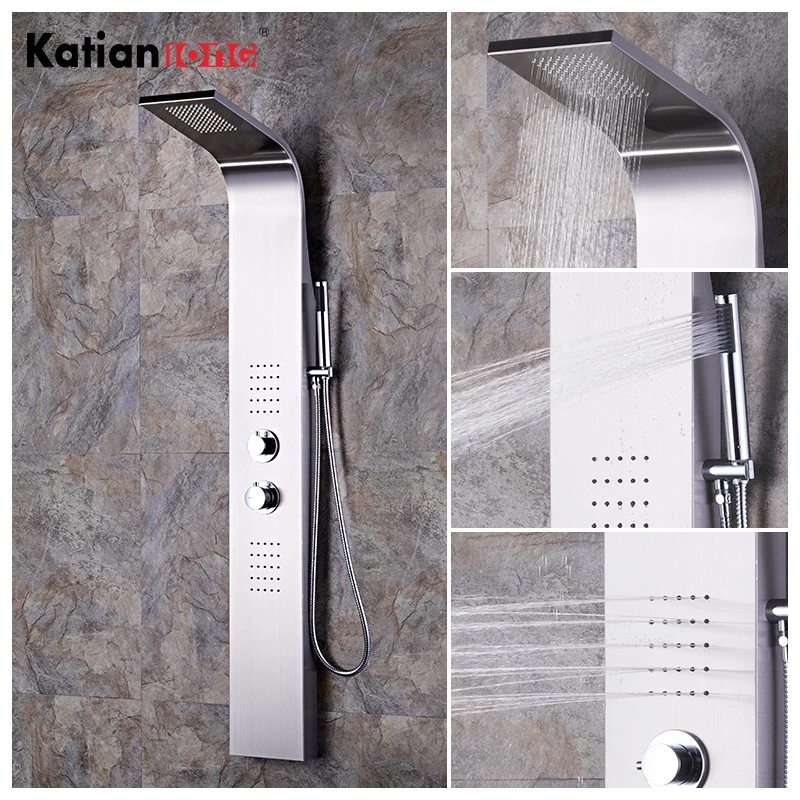 Cheap Bathroom Sanitary Ware Waterfall Rainfall Stainless Steel Shower Panel