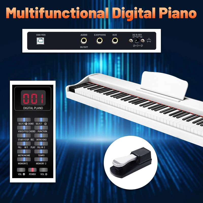 New Style 88 Key Portable Standard Keyboard Singe Pedals Digital Piano