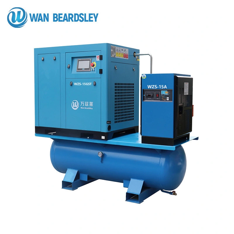 4 in 1 Combined Ingersoll Rand 7.5kw/11kw/15kw/22kw Direct Driven Pm VSD Screw Air Compressor for Laser Cutting, Energy Saving 30~50%, OEM