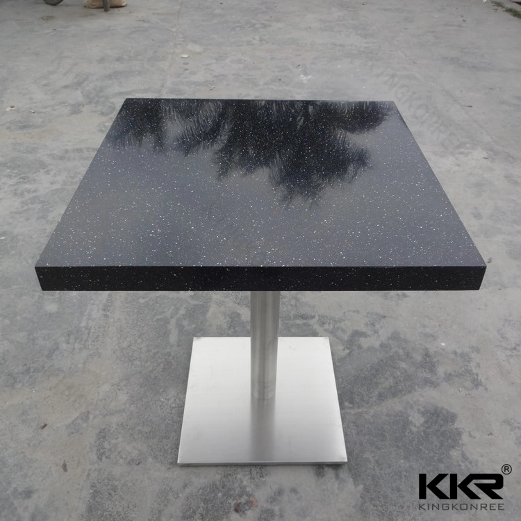 High Glossy Black Fast Food Restaurant Tables with Logo for Air Port