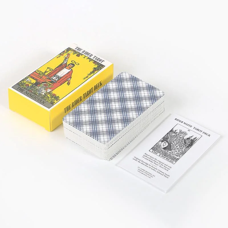 Impression personnalisée en gros de jeu de cartes 7X12cm 78 cartes Tarot originales avec guide.