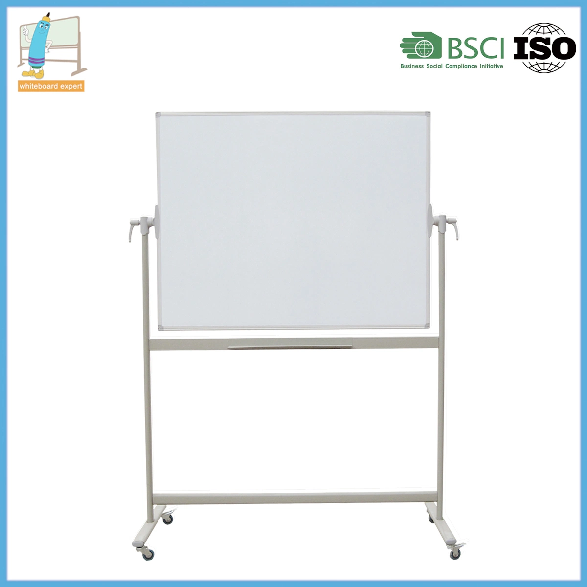 Custom Size and Colors Standard Size Magnetic White Board with Wheels