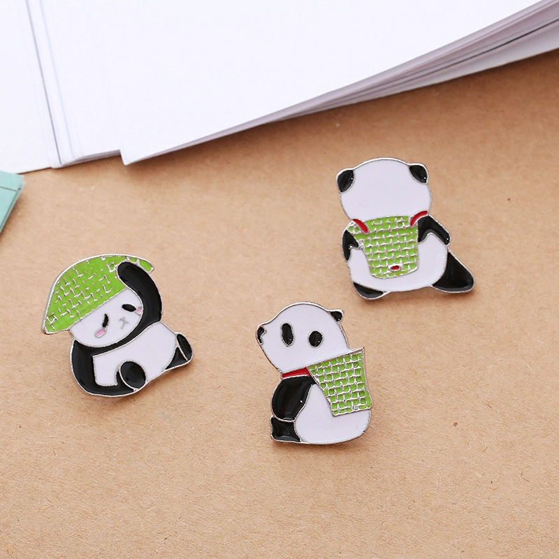 Wholesale/Supplier Custom Logo Chinese Wind Cartoon Animals Cute Bucket Hat Giant Panda Jewelry Gifts Alloy Metal Hard Soft Brooch Enamel Badge Lapel Pin