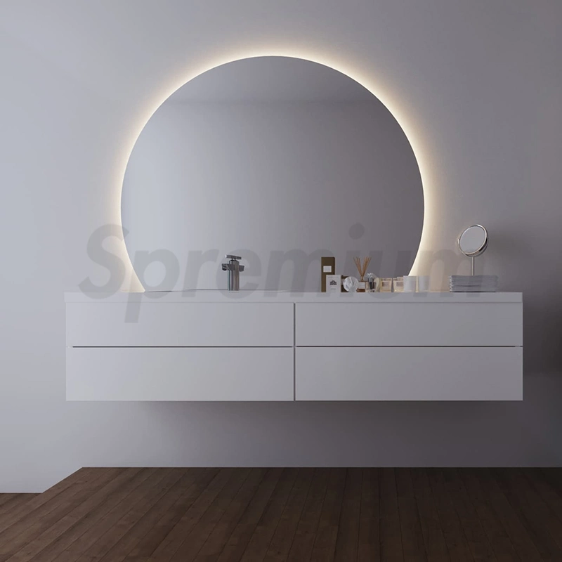 LED miroir de la vanité Smart Salle de bains grande ronde demi-cercle Decoretival Frameless Miroir de salle de bains meubles Espejo Spiegel