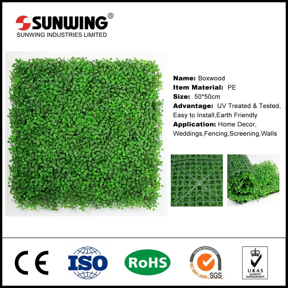 UV Resistant Anti-UV Artificial Boxwood Panel with SGS/Ce