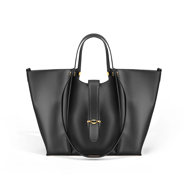 Simple elegancia de la marca de lujo en Bolsa con hebilla magnética de alta calidad Negro de oro de gama alta de la Oficina de Negocios Rslf Bolsos para mujer-MD8828