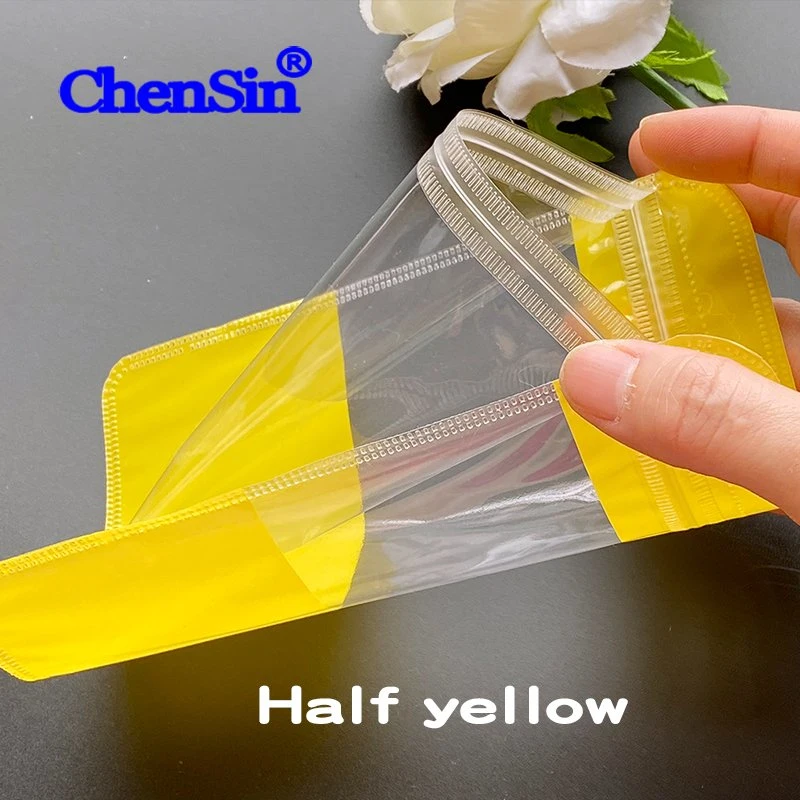 Accessories Transparent Plastic Pouch Yellow Zipper Bag for Jewelry Bags