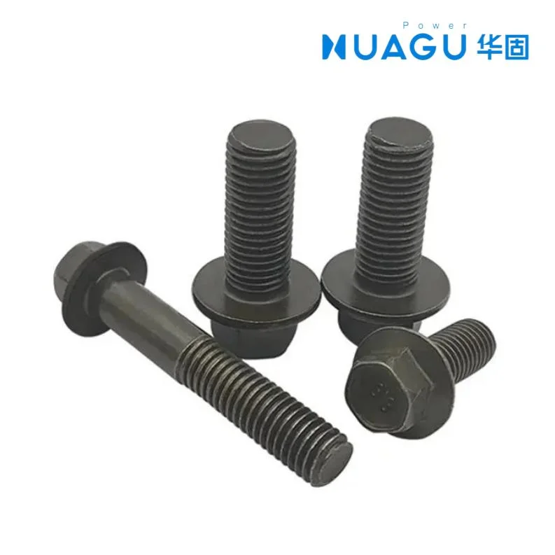 M6 Black Hex Flange Serrated Bolts Class 8.8 High Tensile DIN 6921