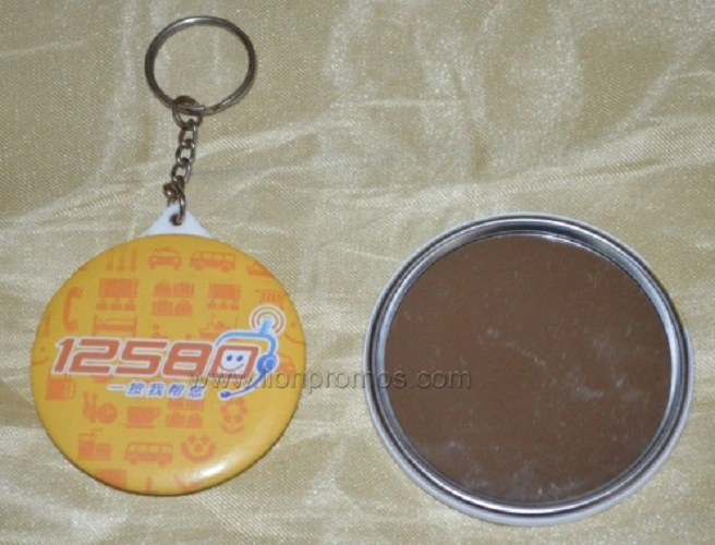 Telecome Cheap Promotional Gift Keyring Metal Make up Mirror