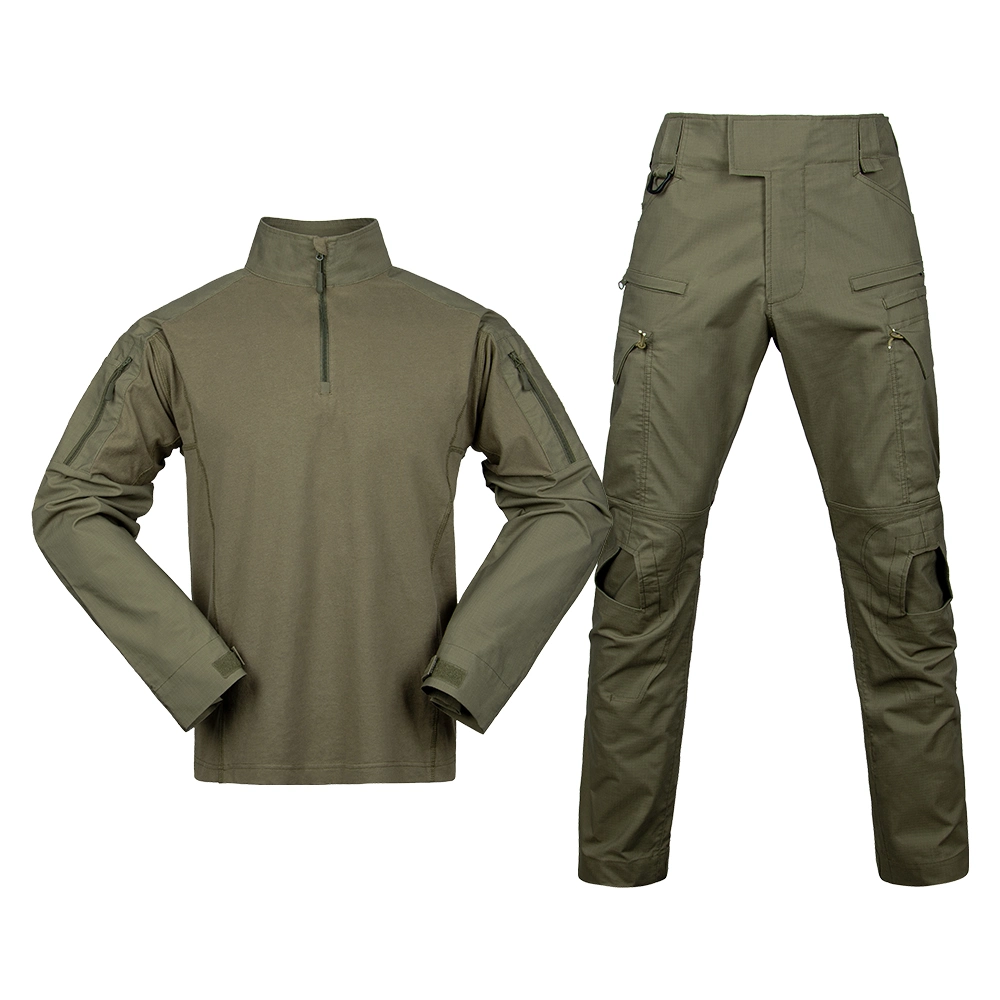 Uniforme de camuflaje de combate traje de rana Entrenamiento al aire libre Caza Camisa de manga larga Pantalones Ropa táctica de camuflaje