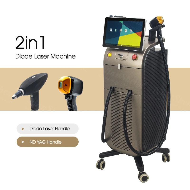 Heißer Verkauf 2in1 High-Energy Three Wave 1000W 1200W schmerzlos 808nm Laser Diode Pico Laser Diode Machinetattoo Entfernung Aufhellung Der Haut Rejuvenation Für den Fabrikpreis