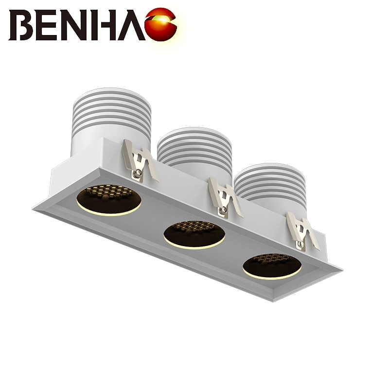 Aluminum Embedded White LED Downlight with Triple Design of Optical Lens, Anti-Glare Deep Cup and Independent Power Supply