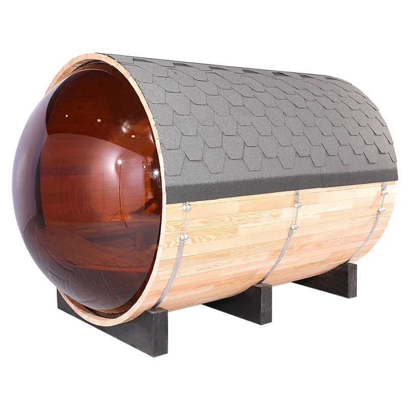 Mayorista/Proveedor canadiense Hemlock / Cedar Sauna de vapor tradicional Cuarto de Barrel Sauna exterior Sauna en Venta