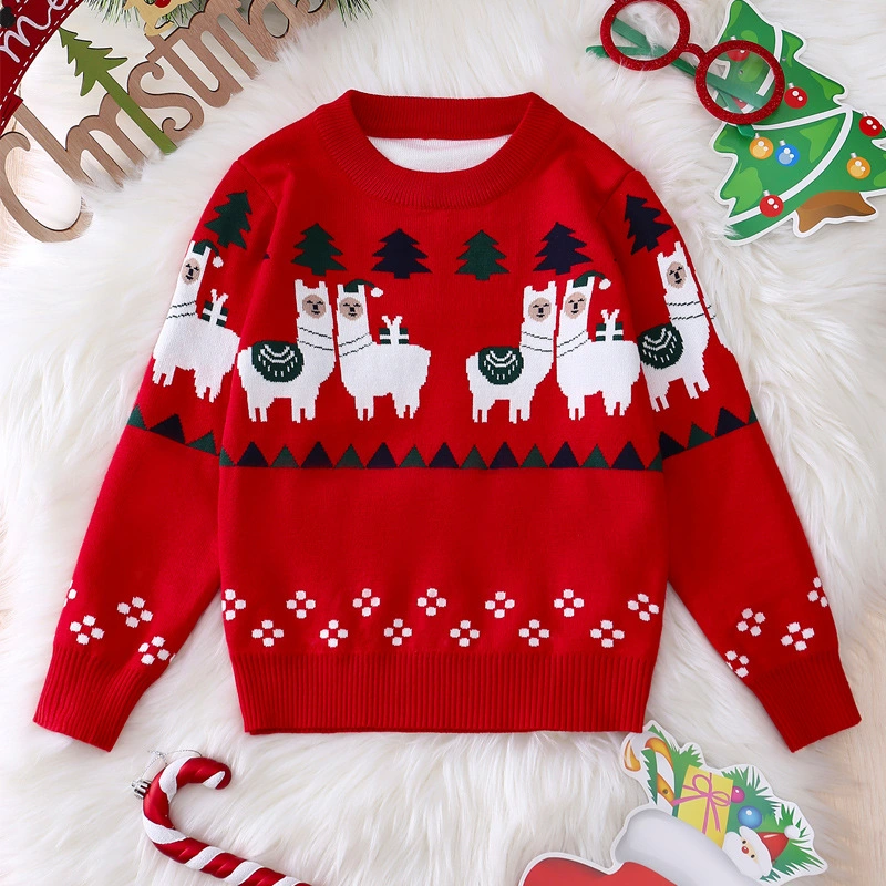 Boys Girls Christmas Knitted Sweaters Autumn Winter Xmas Warm Pullover Kids Clothing 2023 Baby Santa Claus Sweaters