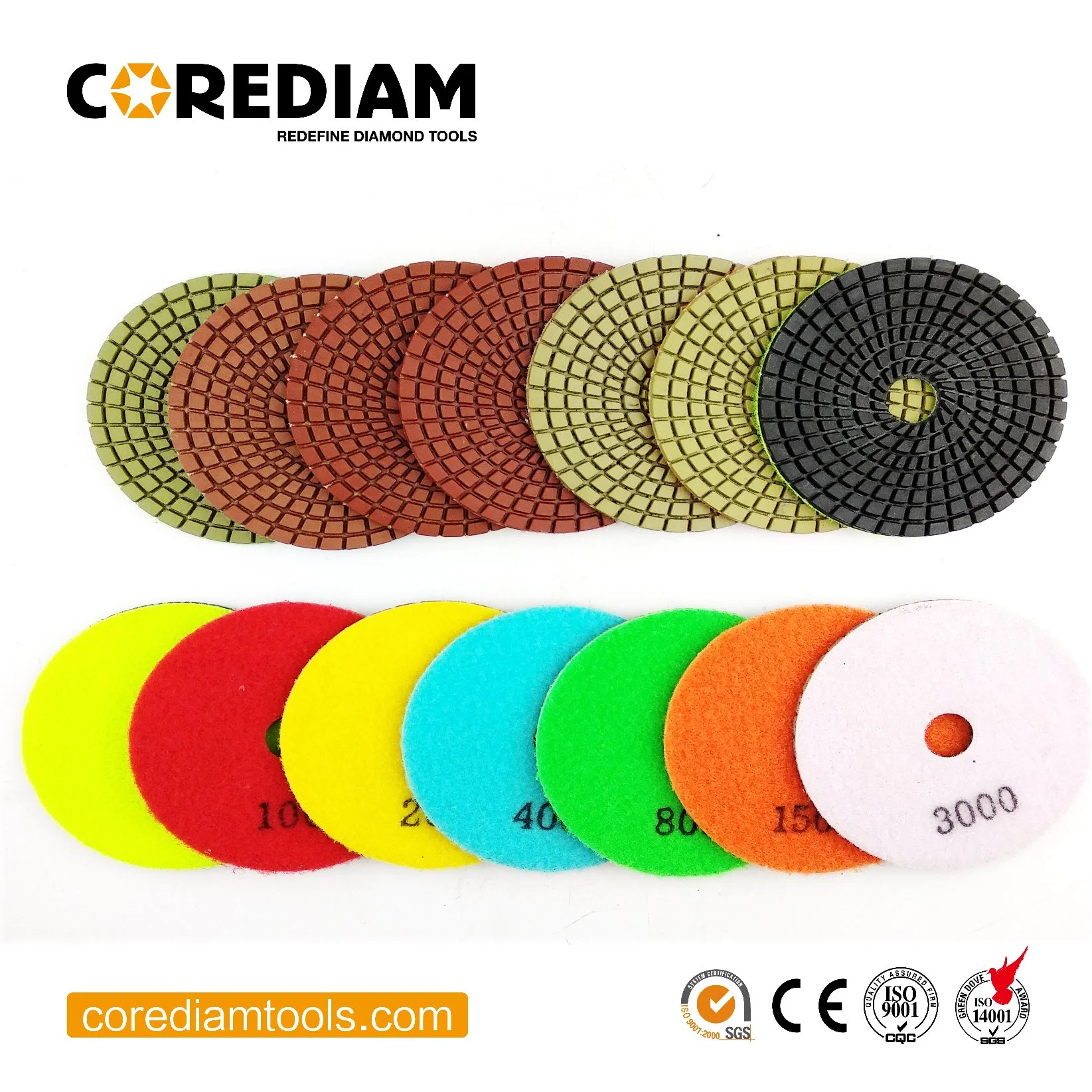 Wet Polishing Pad 4step High Efficiency Diamond Tools for Granite Stone