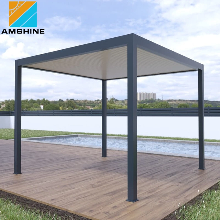 Customized Remote Control Prefabricated House Garden Buildings Gazebos Motorized Louvered Roof Outdoor Aluminum Pergola Tent for Living Space