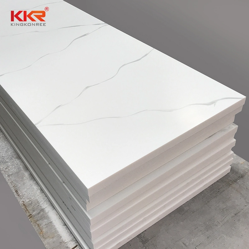 Artificial Stone 12mm White Artificial Marble with Grey Vein