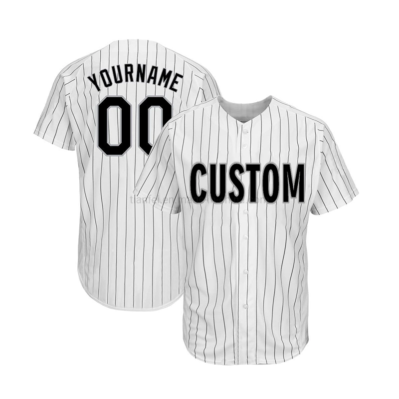 Großhandel/Lieferant Garn Dye Stripe Baseball Jersey Custom Size Sportswear