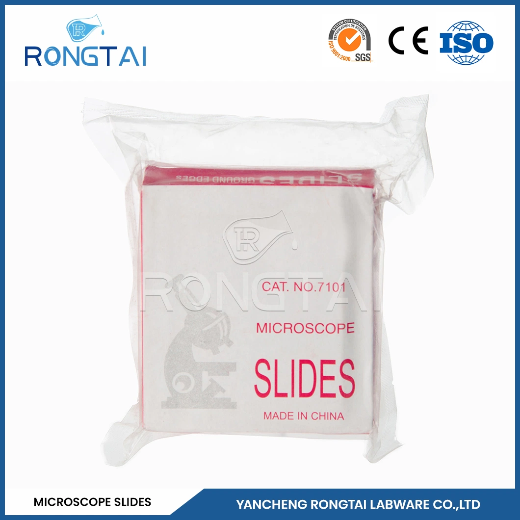 Rongtai Glass Slide Factory Gelatin Coated Microscope Slides China 7101 7102 7105 7107 7109 Cell Slides for Microscope