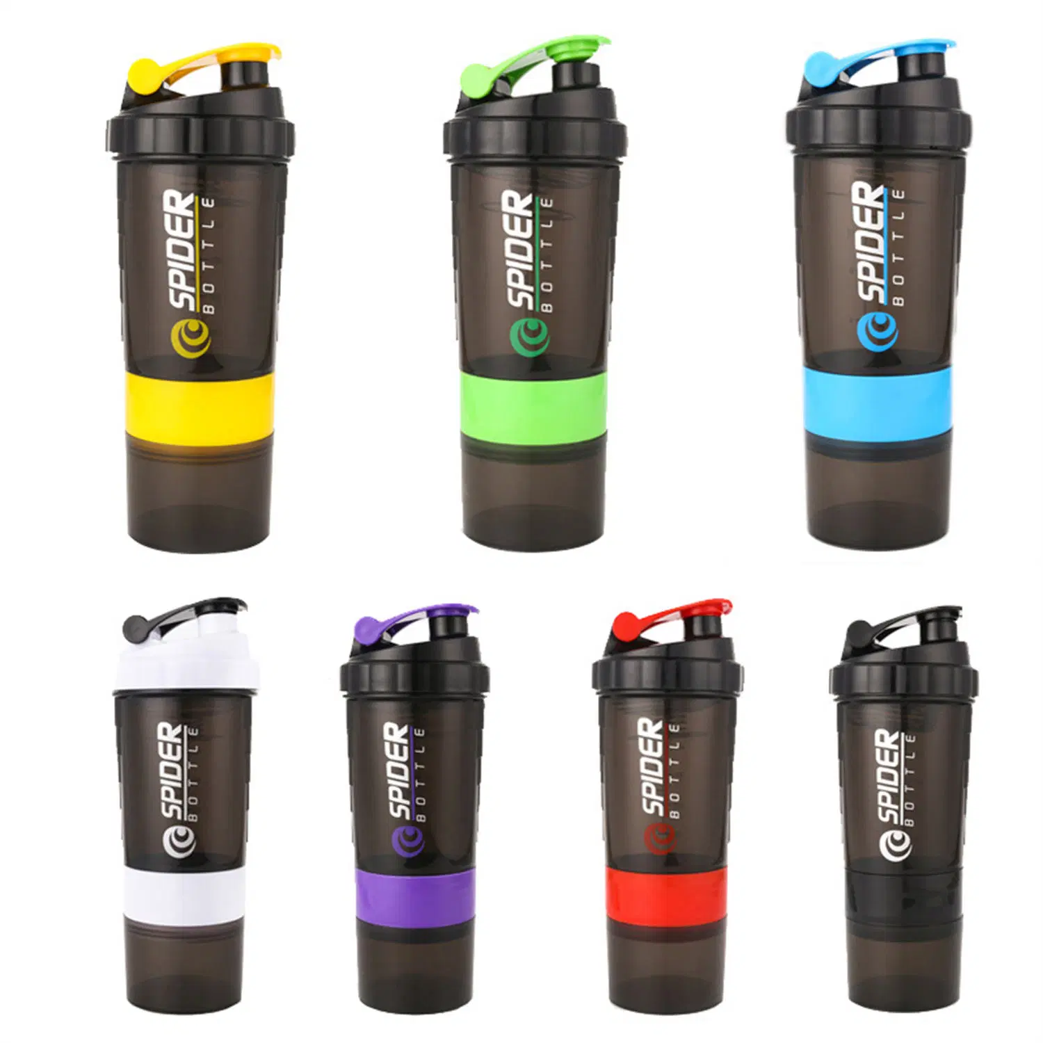 with Storage Box Container Plastic Water Bottle Shaker Bottles