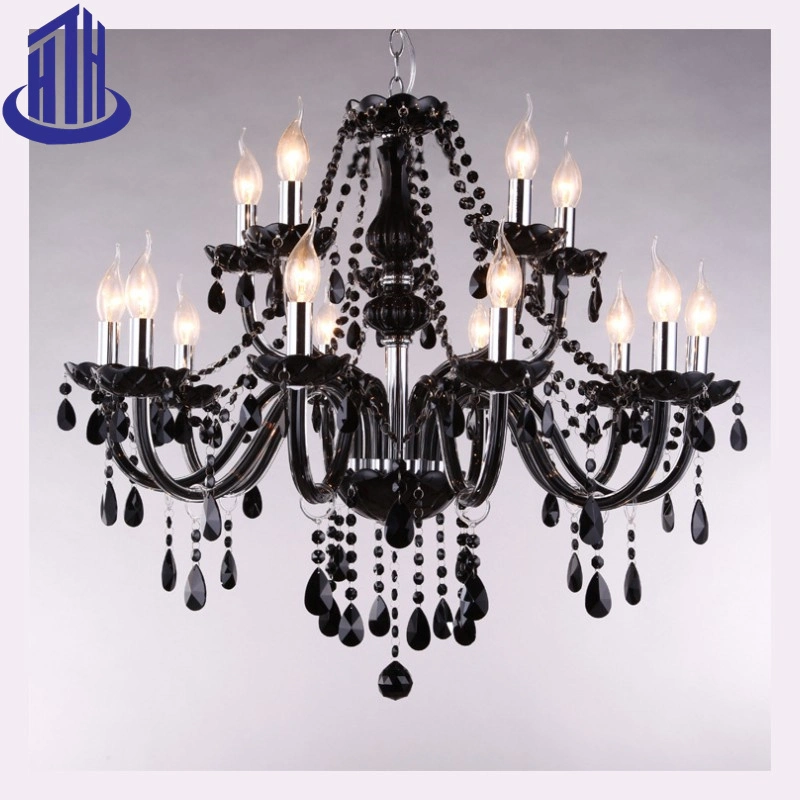 Black K9 Crystal Luxury Decorative Pendant Light Chandelier (8015)