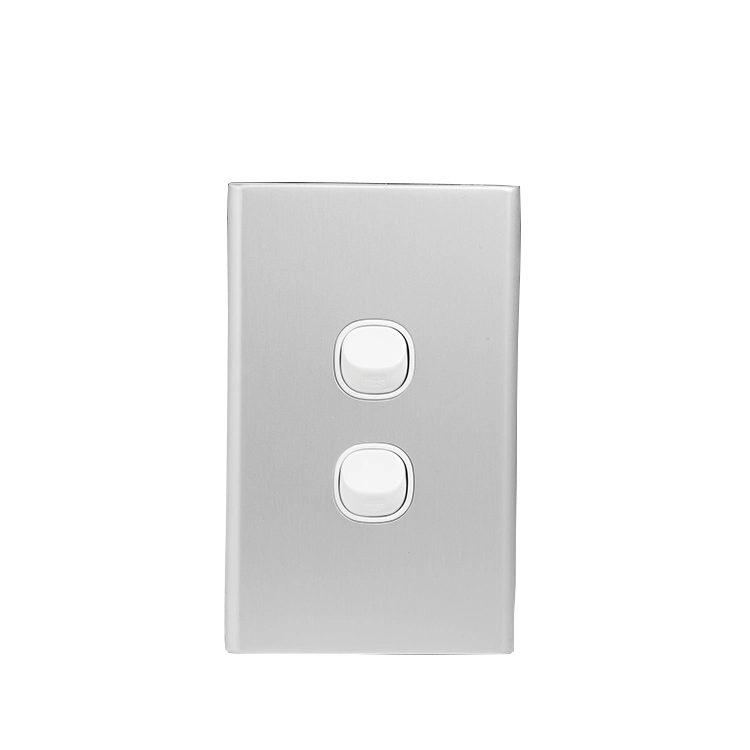 Australia 1 Gang Sliver Vertical Wall Light Push Button Switch