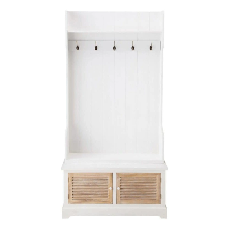 Entry Furniture Wooden Coat Rack with Storage Box