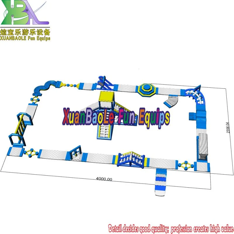Wonderful New Blue Color Beach Equipment Inflatable Water Park, One-Top Service Floating Water Sport Game