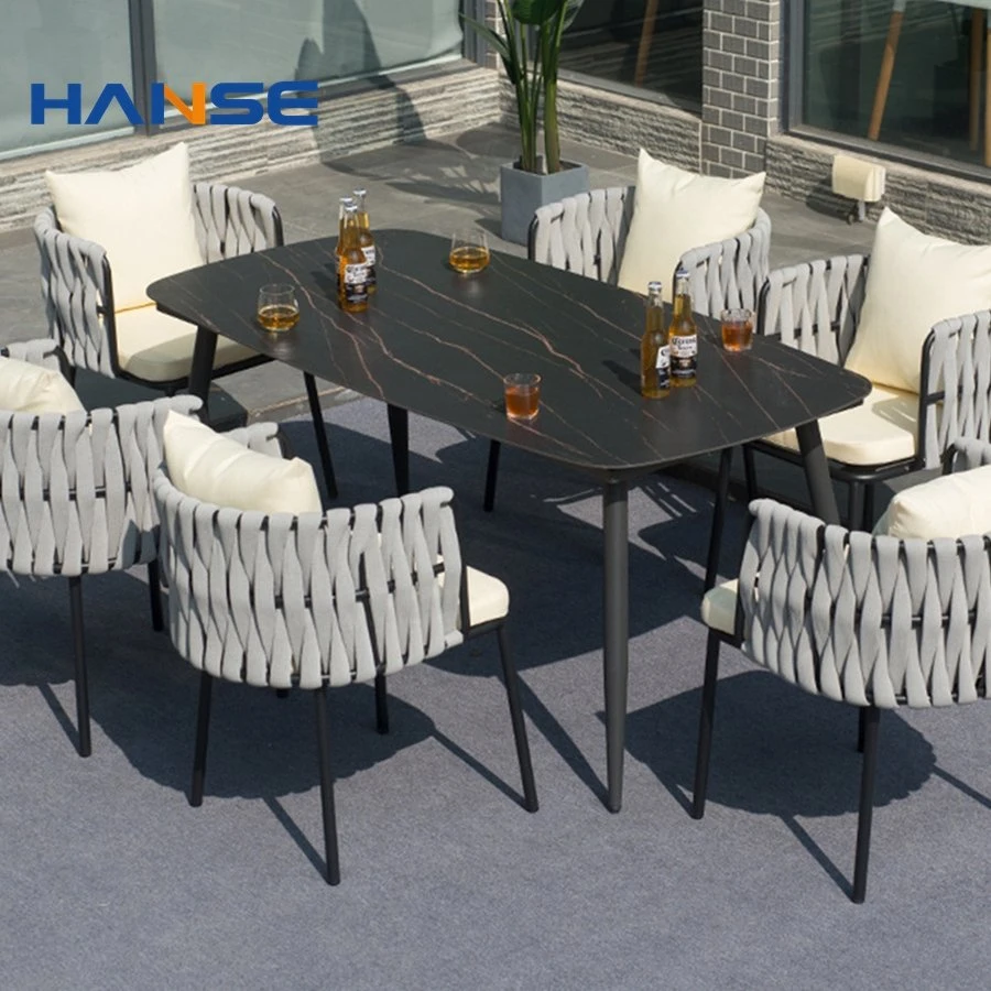 BBQ Dinner Set Aluminium Stühle und Tische Outdoor Aluminium Outdoor Tisch- und Stuhlset