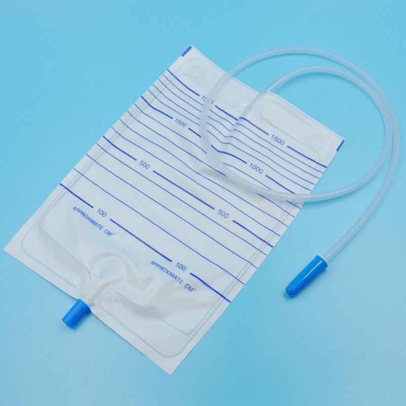 High Quality Disposable PVC Standard Economic Urine Bags with Push-Pull Valve Outlet