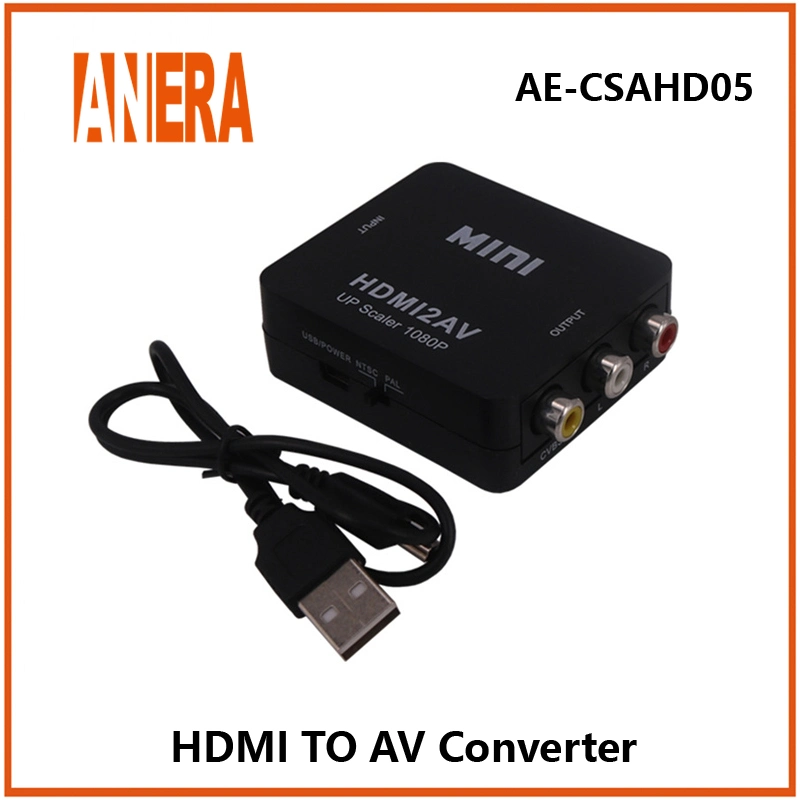 Adaptateur de convertisseur péritel-HDMI ADAPTATEUR audio vidéo 1080P avec Alimentation pour DVD HDTV pour décodeur Plug and Play Avec câble USB