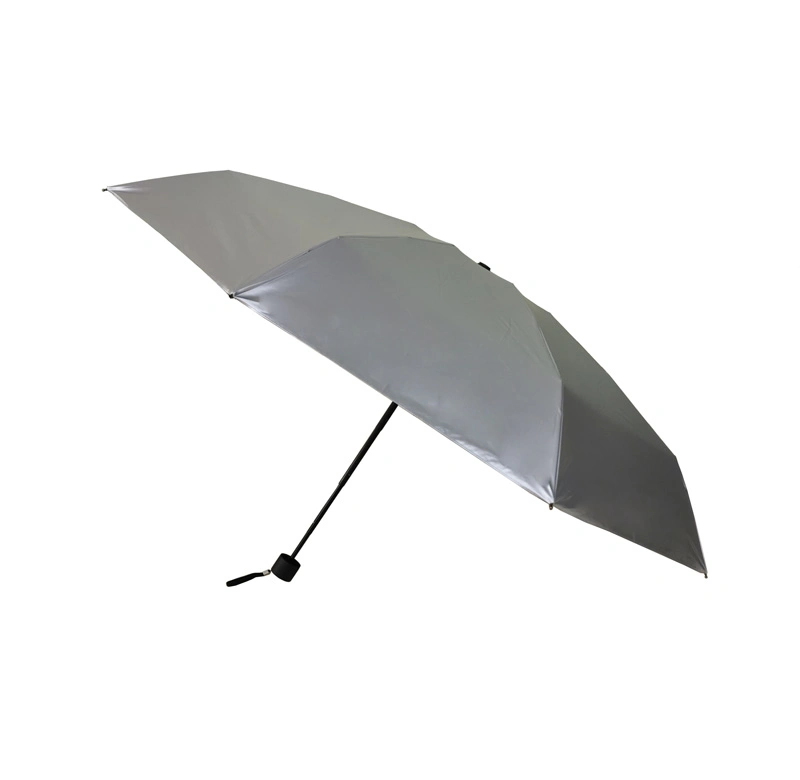 105cm Diameter Titanium Silver Upf50+ Mini 5 Folding Light UV Protection Sun Blocker Umbrella