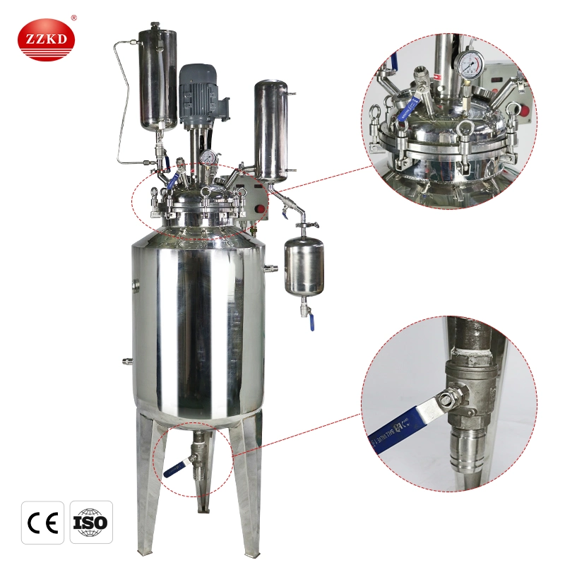 100L Explosion-Proof Motor Jacketed Reaction Kettle Chemical Mixing Reactor Vessel Tank Lab Stainless Steel Chemical Reactor