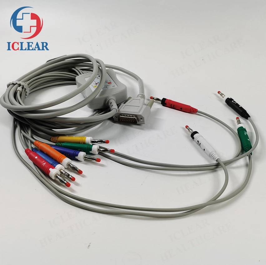 Different Brand Compatible Medical Patient Monitor Accessories ECG Cable EKG Cable