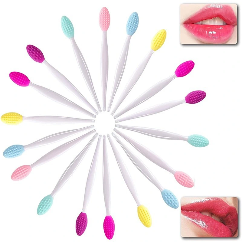 Exfoliating Lip Brush Nose Cleaning Brush Double-Side Soft Silicone Lip Scrub Cosmetic Silicone Brush