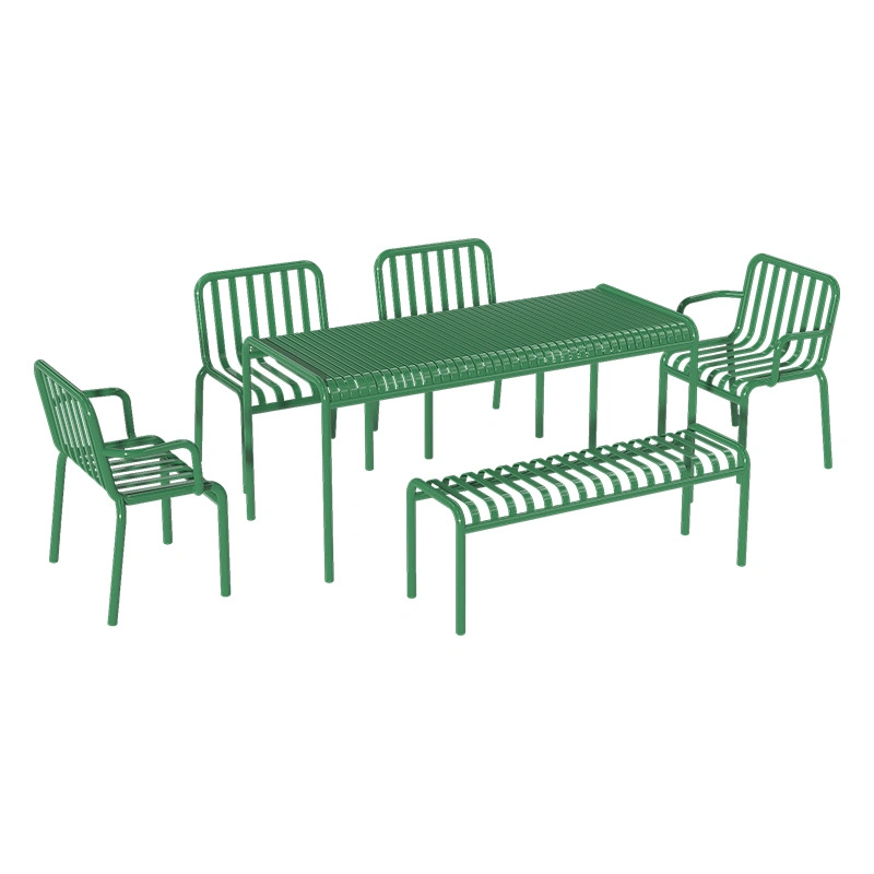 Outdoor Courtyard Furniture Sets Coffee Shop Rest Area Iron Table and Chair Combination