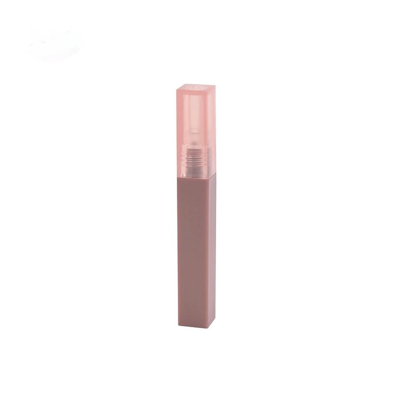 Bling Nude Pink Soft Touch Rubber Plastic Thick Applicator Lipgloss Tube Packaging Square Empty Long Lip Gloss Container Tube