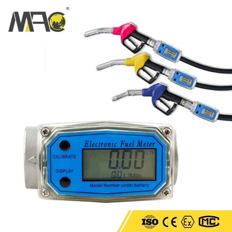 Macsensor Fuel Meter Electronic Aluminum Turbine Digital Diesel Fuel Flow Meter