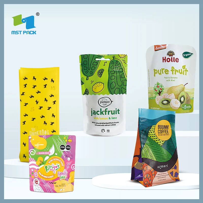 Mylar personalizado Embalagem de plástico reciclável Folhas e tiras de alumínio a bolsa de fecho de embalagens de alimentos sacos de chá e café de casca rija Cookies