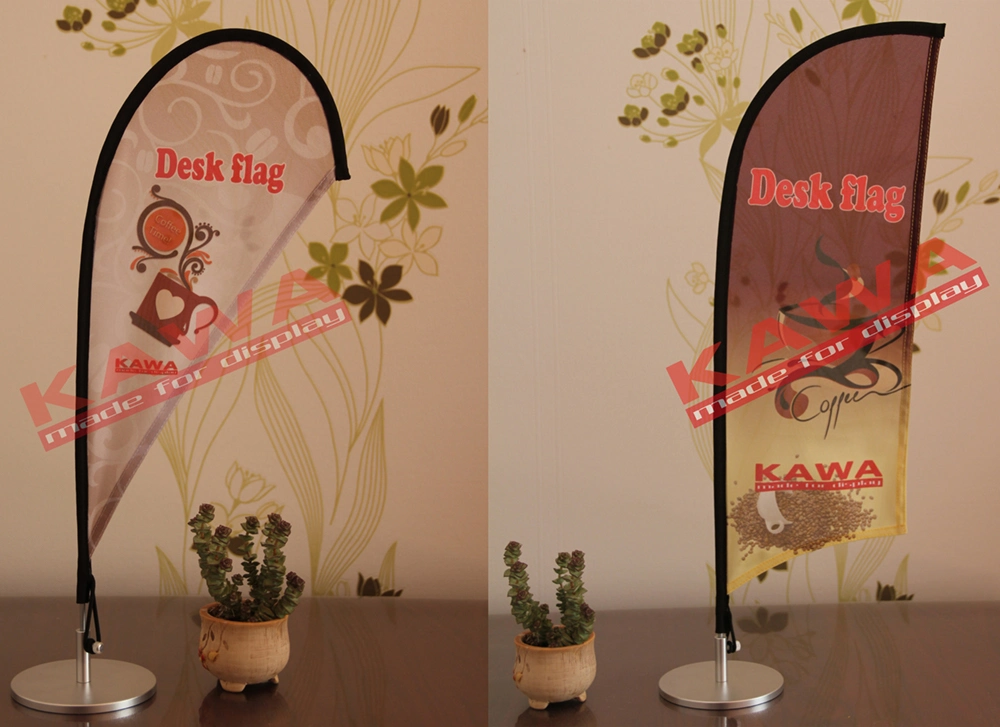 Mini Indoor Outdoor Use Hot Sale Teardrop Desktop Table Flag for Advertising