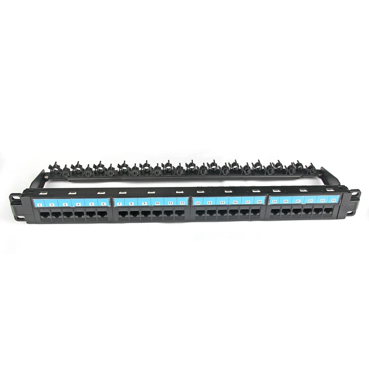 CAT6 UTP Dual Unshielded 24 Ports RJ45 Network Patch Panel Rack Mount