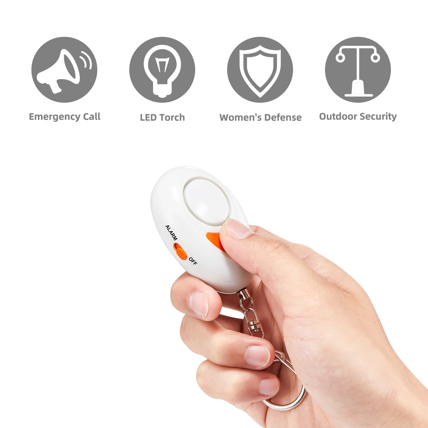 Wholesale/Supplier 125 Decibel Personal Alarm Best Emergency Personal Safety Alarm Keychain with LED